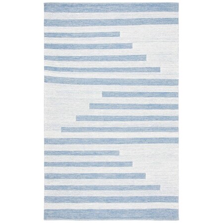 Safavieh 4 x 6 ft. Striped Kilim Contemporary Rectangle Hand Woven Rug - Ivory & Blue STK504A-4